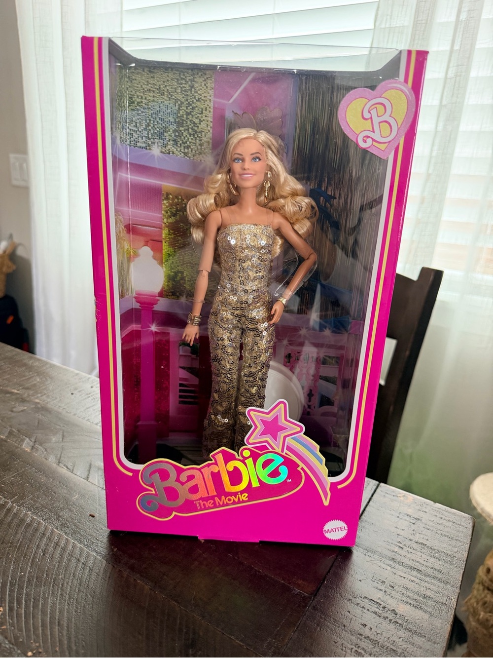 Barbie Gold Sequin Evening Doll in Pink Branded Box